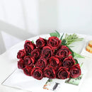 Burgundy Fake Roses Artificial Flowers - 10 Pcs Fake Artificial Roses Silk Flowers with Stems for Home Wedding Hotel Office Centerpiece Decor（Burgundy） by CozyNest Decor