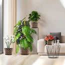 16 Inch Planter Pots for Plants, Plastic Large Flower Pots Indoor Outdoor, 4 Pack Resin Plant Pot with Drainage & Saucer, Retro Decorative Garden Pot with Removable Trays for House by CozyNest Decor