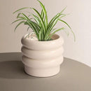 Tiered Bubble Ceramic Plant Pot, Creamy White 6 Inch Ceramic Planter with Drainage Holes, Ceramic Flower Pot with Mesh Pad, Rubber Plugs, Ceramic Pots for Indoor Plants Outdoor, Modern Décor by GreenHaven Gardens