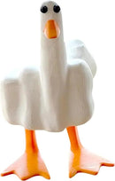 Middle Finger Duck You Figurine Middle Finger Desk Decor Funny Garden Decor Statues Figurines Ornaments for Home, Patio, Lawn, Yard, Office, Outdoor Decorations, Garden Gifts (White+Yellow) by GreenHaven Gardens