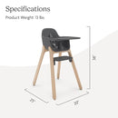 UPPAbaby Ciro High Chair/Sleek, Easy-to-Clean Design/Perfect-Fit Tray to Bring Baby to Table/Patent-Pending Harness/Dual-Position, 180-Degree Rotating Footrest/Jake (Charcoal/Rubberwood) by TinyTreasures Baby Boutique