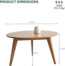 100% Solid Oak Wood Mini Coffee Table, Round Living Room Table Side Table w/Solid Wood Legs, Walnut Mid Century Sturdy Tables for Bedroom Balcony Living Room (23.62" D x 13.78" H) by CozyNest Decor