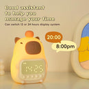 Capybara Alarm Clock with Night Light for Kids, Cute Alarm Clocks for Bedrooms Ok to Wake Clocks, Silicone Animal Tabletop Lamp for Teen Girls Boys by TinyTreasures Baby Boutique