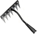 Gardenia Iron Weeding Rake, Iron Rake 2.0 for Gardening and Weeding, Detachable Double-Edged Blade Design Carbon Steel Heavy-Duty Weed Rakes,Hand Weed Puller Tools for Lawn Yard Garden Farm(7 teeths) by GreenHaven Gardens
