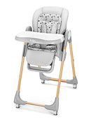 Foldable High Chair with Soft Cushion, High Chairs for Babies and Toddlers, Height Adjustable Feeding Chair, Adjustable Backrest and Footrest, Lockable Wheels, Woodgrain Star Gray by TinyTreasures Baby Boutique