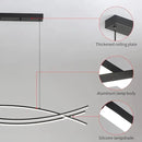 Pendant Light, Linear Pendant Light LED Dimmable Hanging Light Fixture, LED Modern Curved Chandelier, Chandeliers for Dining Room by CozyNest Decor
