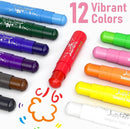 Paint Sticks for Kids 12 Colors, Quick Drying, Smooth, Non-Toxic and Washable Solid Tempera Paint Sticks with 120 PDF Coloring Pages and 30 Stickers, Toddler Art Supplies for Drawing by TinyTreasures Baby Boutique