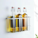 Magnetic Basket for Fridge, Magnetic Fridge Basket, Foil and Plastic Wrap Organizer with 4 hooks, Laundry Room Organization for Dryer Ball, Cling Film, Mail, Umbrella, White, 2 Pack by CozyNest Decor