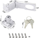 KIBBEH 1 Pack Door Lock Hasp Latchs, Collapsible Solid 304 Stainless Steel File Cabinet Lock Desk Drawer Lock, for 90 Degree and 180 Degree Drawers, Dabinets, Doors, Flip Barn Door (Universal Key) by TinyTreasures Baby Boutique