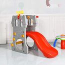 GLACER Toddler Slide, 5 in 1 Kids Climber Slide Playset w/Basketball Hoop, Telescope, Crawl Through Space, Easy Climb Stairs, Freestanding Slide Toddler Playground for Indoor and Outdoor by TinyTreasures Baby Boutique