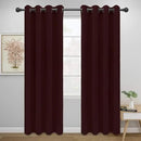 Easy-Going Blackout Curtains for Bedroom, Solid Thermal Insulated Grommet and Noise Reduction Window Drapes, Room Darkening Curtains for Living Room, 2 Panels (52x84 in,Wine) by CozyNest Decor