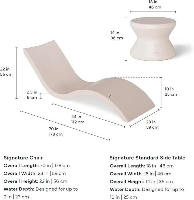 Ledge Lounger Oasis Bundle 2 Chaises + 1 Side Table no Hole, photo 3 of 6