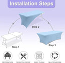 ABCCANOPY 6 FT Spandex Table Cover Stretch Fitted Wrinkle Resistant Tablecloth Reuse for Rectangular Folding Table Patry Event Wedding Banquet Protector Sky Blue by CozyNest Decor