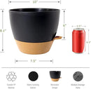 WOUSIWER 10 inch Self Watering Planters, 2 Pack Large Plastic Plant Pots with Deep Reservior and High Drainage Holes for Indoor Outdoor Plants and Flowers, Black with Terracotta by GreenHaven Gardens