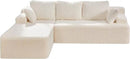 Hobestluk Modular Sectional Sofa Couches 108" L-Shape Couch 3 Seat Modular Sofa Memory Foam Sectional Couches for Living Room, Boneless Couch with Oversized Chaise (White, Left Facing) by CozyNest Decor