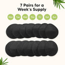 Organic Nursing Pads - 14 Washable Viscose Derived from Bamboo Breastfeeding Pads, Wash Bag, Reusable Breast Pads for Breastfeeding, Nipple Pads for Breastfeeding Essentials(Midnight Black, L 4.8") by TinyTreasures Baby Boutique