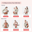 BabbleRoo Grow Carrier – Safety-Certified 6-in-1 Baby Carrier with Hip Seat, Ergonomic & Adjustable Toddler Carrier 7-50 lbs with Hip Support, Hood for Sun Protection, Newborn to Toddler,Kangaroo Rose by TinyTreasures Baby Boutique