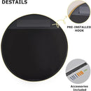 30 Inch Round Bathroom Mirror - Wall Mounted Circle Mirror with Metal Frame, Modern Mirror Suitable for Bathroom, Vanity, Entryway, Living Room, Wall Decor,Gold by CozyNest Decor