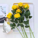 Yellow Fake Roses Artificial Flowers - 10 Pcs Fake Artificial Roses Silk Flowers with Stems for Home Wedding Hotel Office Centerpiece Decor by CozyNest Decor