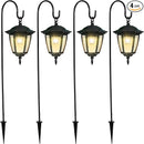 Dynaming 4 Pack Solar Hanging Lights Outdoor, Solar Powered Garden Decorative Lanterns with 4 x 38 Inch Shepherd Hooks, Waterproof Landscape Lighting for Lawn Patio Yard Pathway Driveway, Warm White by GreenHaven Gardens