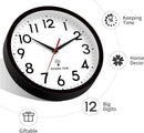 Atomic Wall Clock Analog 14 Inch Battery Operated Modern Decorative for Living Room Kitchen Office Bedroom Bathroom(Black) by CozyNest Decor