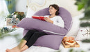 Meiz U Shaped Pregnancy Pillows for Sleeping, 65" Maternity Pillow for Full Body Support, Cooling Pregnancy Pillow with Jersey Cover, Purple by TinyTreasures Baby Boutique