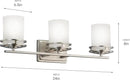 Kichler Hendrik 24" Vanity Light in Brushed Nickel, 3-Light Modern Bathroom Vanity with Satin Etched Cased Opal Glass, (24" W x 8" H), 5078NI by CozyNest Decor