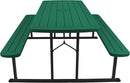 OEF Furnishings Heavy Duty Blow Molded Folding Picnic Table - Green, Black Frame by GreenHaven Gardens