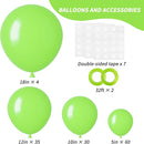 RUBFAC Lime Green Balloons 129pcs Light Fruit Neon Green Latex Balloon 18 12 10 5 Inch Garland Arch Kit for Birthday Party Dinosaur Jungle Baby Shower Decoration by TinyTreasures Baby Boutique