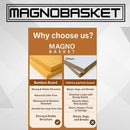 Magnetic Shelf For Fridge with Wood Lid - Fridge Magnet Organizer with 4 Hooks, Magnetic Basket for Fridge, Magnetic Storage for Refrigerator, Magnetic Spice Rack for Refrigerator by CozyNest Decor