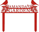 Personalized Metal Garden Name Sign with Flowers and Birds, Custom Yard Sign with Stake by CozyNest Decor