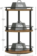 Spice Rack, Set of 2 Lazy Susan Organizer, 3-Tier Turntable Organizer For Cabinet, Compact and Versatile, for Kitchen Countertop, Rustic Brown SR23L2BR by CozyNest Decor