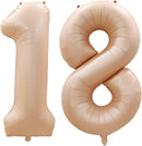 GOER Number 18 Balloons for 18th Birthday Sweet 18 Party Decorations,42 Inch Jumbo Foil Helium 81 Balloons for 81st Birthday Party Decoration (Caramel) by TinyTreasures Baby Boutique