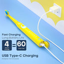 SEAGO Kids Electric Toothbrush, Rechargeable Sonic Soft Bristle Toothbrushes with 8 Brush Heads, DIY Stickers and 5 Modes, Ideal for Kids and Children, Ages 3–12,SG2303(Yellow) by TinyTreasures Baby Boutique
