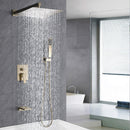 Tub Shower Faucet Set With 12" Rain Shower Head And Handheld Spray Combo