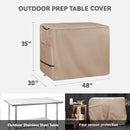 Outdoor Prep Table Cover - Heavy Duty Waterproof Cover for Outdoor Stainless Steel Table,Khaki by GreenHaven Gardens