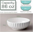 DOWAN 9.8'' Serving Bowls, 86 oz White Serving Platters, Large Ceramic Serving Dishes, Fruit Bowl, Set of 2, for Entertaining, Party, Kitchen, Dinner, Banquet, Housewarming Gift, Soft White by CozyNest Decor