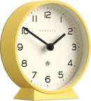 NEWGATE® M Mantel Echo Desk Clock | Modern Round Design | Yellow | Easy to Read Numbers | Contemporary Style for Desk, Table, Shelf or Bedside by CozyNest Decor
