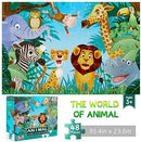 Jumbo Floor Puzzle for Kids Animal Jigsaw Large Puzzles 48 Piece Ages 3-6 for Toddler Children Learning Preschool Educational Development Toys 4-8 Years Old Birthday Gift for Boys and Girls by TinyTreasures Baby Boutique