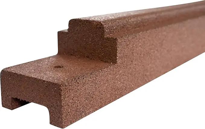 Playsafer Rubber Playground Border Edging Kit, 6' Flexible Heavy Duty Rubber Interlocking Playground Timber, No Dig Easy to Install (Neutral Brown, 8 Pack), photo 3 of 4