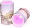 Flickering Flameless Candles, Eiffel Tower Lake LED Candles with Remote Timer, Set of 2 Battery Operated Candle for Valentine Wedding Birthday by GreenHaven Gardens