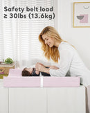Vegan Leather Waterproof Baby Changing Pad - Wipeable, Extra Thick & Portable & Non-Slip Diaper Mat for Dresser, Crib, Travel | Soft & Safe (Pink) by TinyTreasures Baby Boutique