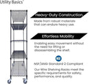 60"x18"x72" Black Premium Metal Steel Wire Shelving 4-Tier NSF 3200 LBS MAX Capacity Heavy Duty Storage Rack for Garages, Commercial Spaces, Hospitals, & Schools w/Premium Wheels by CozyNest Decor
