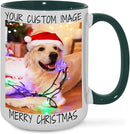 Ship Next Day Custom Mug Design Your Own Photo Text Personalized Picture Gifts for Women Men Customized Gifts Idea Personalized Coffee Mugs 15oz Dark Green Handle by TinyTreasures Baby Boutique