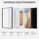 Homeforia 27x40 inch Poster Frame Black, High End Metal 27 x 40 Large Movie Picture Frames with Mat 24 by 36 in Photo, 27x40 Thin Frame Matted to 24x36, 40x27 Frame, Tempered Glass, Wall Kit, Set of 1 by CozyNest Decor