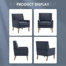 COLAMY Modern Wingback Living Room Chair Set of 2, Upholstered Fabric Accent Armchair, Single Sofa Chair with Lounge Seat and Wood Legs for Bedroom/Office/Reading Spaces, Blue by CozyNest Decor