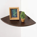 Corner Shelf,12inch Walnut Solid Wood Floating Corner Shelves Wall Mount Round End Floating Speaker Rack with Wire Hole for Small Plant for Bedroom Kitchen by CozyNest Decor