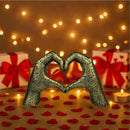 Top Brass Large Rustic Heart Hands Sculpture, 9 3/4” Resin Love Statue – Romantic Decor Accent for Shelf or Mantel – Perfect for Wedding, Valentine's Day or Anniversary (Weathered Bronze) by CozyNest Decor