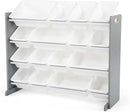 Humble Crew Supersized Toy Storage Organizer with 16 Removable Bins, Grey/White – Large Toy Storage for Toddlers Ideal for Kids' Rooms, Playrooms, and Nurseries - Modern Toy Bins for Kids by TinyTreasures Baby Boutique