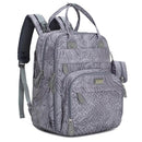 BabbleRoo Diaper Bag Backpack - Baby Essentials, Travel Essentials Baby Bag with Changing Pad, Stroller Straps & Pacifier Case - Unisex, Gray Swirls by TinyTreasures Baby Boutique